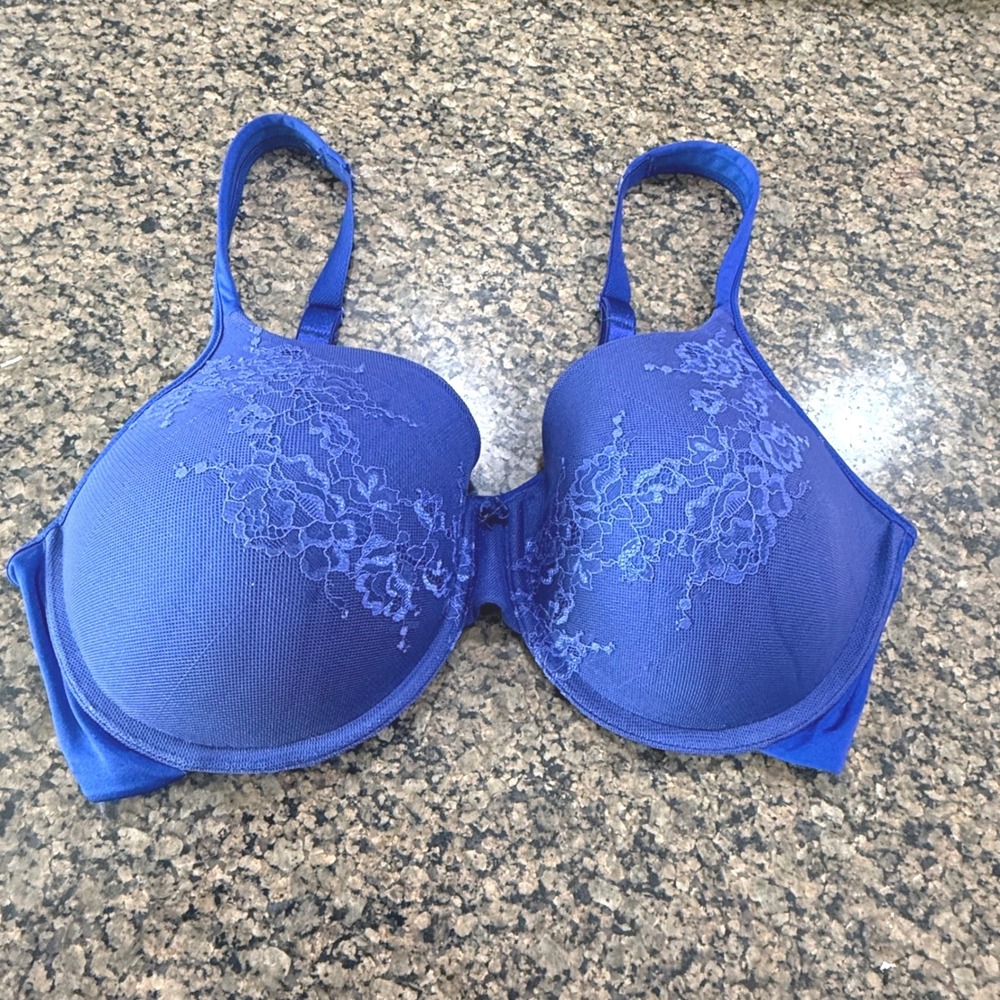 Bali Passion for Comfort Underwire Bra Royal Blue Lace 38D 0653 Full Coverage